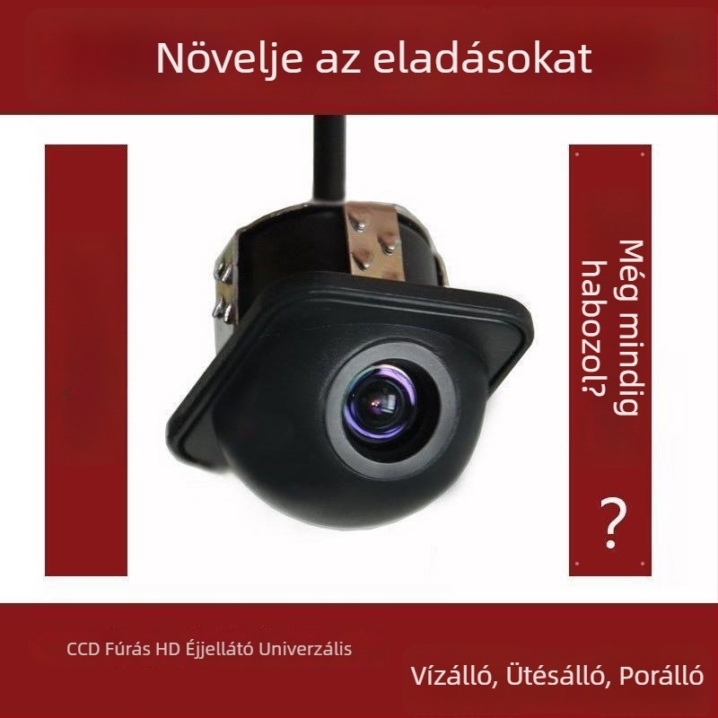 Univerzális autóba szerelt tolatókamera perforált burkolattal, éjszakai látás, vízálló CCD/AHD, 720x480