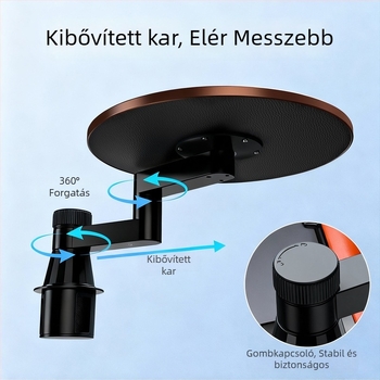 Nipori első üléshez autó tálca, 360° forgó, multifunkcionális, len anyagból, beépített rögzítés