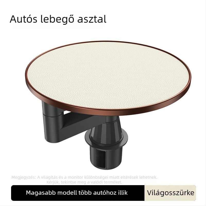 Nipori első üléshez autó tálca, 360° forgó, multifunkcionális, len anyagból, beépített rögzítés
