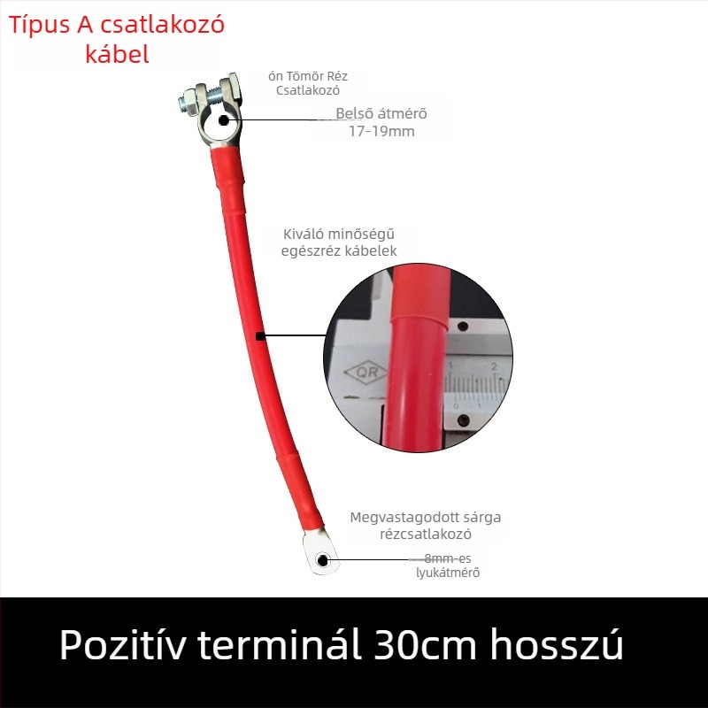Baide Hardware GSA-001 Autóakkumulátor terminál hosszabbító kábel párhuzamos és soros kapcsolásokhoz, szivárgás elleni védelemmel