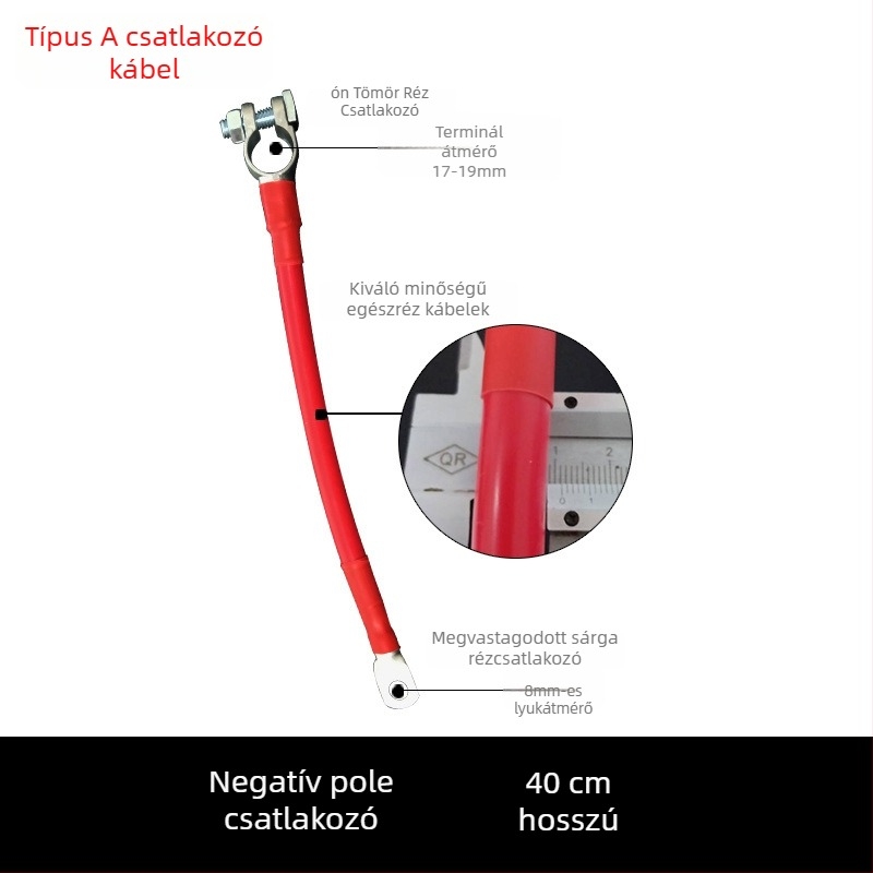 Baide Hardware GSA-001 Autóakkumulátor terminál hosszabbító kábel párhuzamos és soros kapcsolásokhoz, szivárgás elleni védelemmel