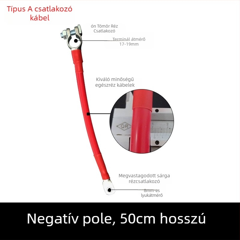 Baide Hardware GSA-001 Autóakkumulátor terminál hosszabbító kábel párhuzamos és soros kapcsolásokhoz, szivárgás elleni védelemmel