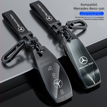 Mercedes-Benz kulcstartó tok modellhez: S‑osztály Maybach, C‑osztály (C200L), E260L, E300L, GLB, GLC260L; cinkötvözet; egyszerű stílus