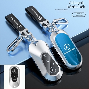 Mercedes-Benz kulcstartó tok modellhez: S‑osztály Maybach, C‑osztály (C200L), E260L, E300L, GLB, GLC260L; cinkötvözet; egyszerű stílus