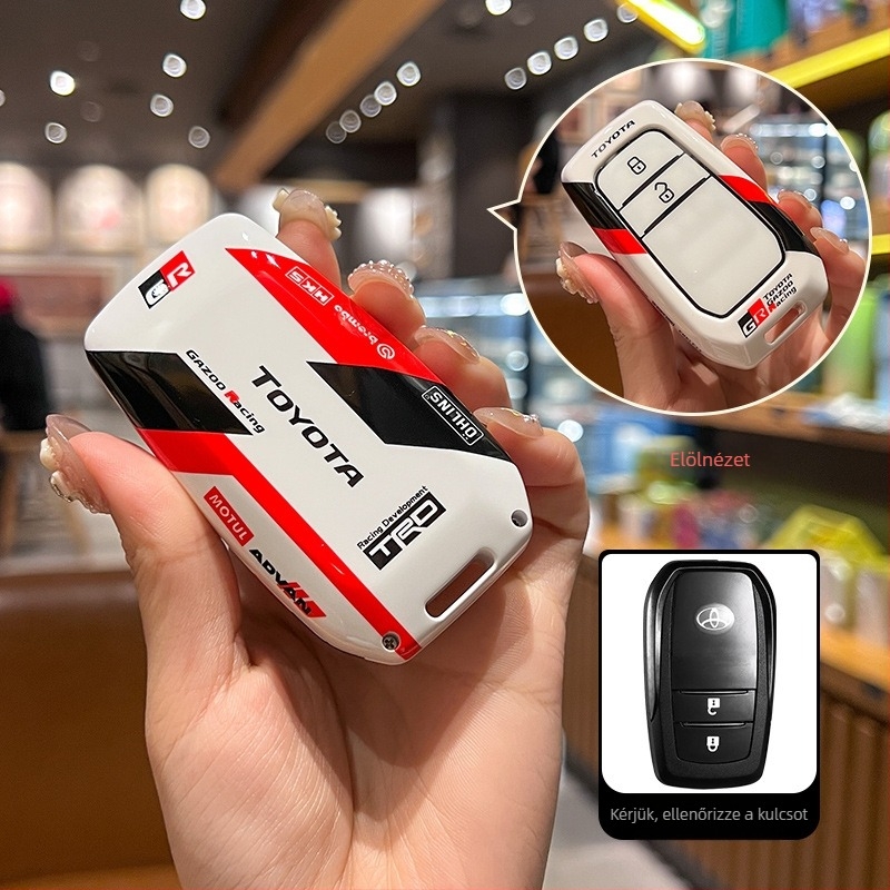 Toyota kulcstartó tok Camry, Corolla, Levin, Avalon, Highlander, RAV4 és CH-R modellhez fém csattal
