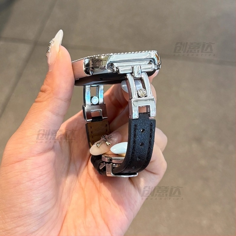 Divatos fém szíj gyémánt mintás díszítéssel Xiaomi Mi Band 8/9 Pro és Redmi Watch 4/5-höz