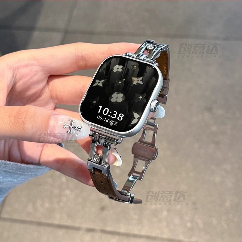Divatos fém szíj gyémánt mintás díszítéssel Xiaomi Mi Band 8/9 Pro és Redmi Watch 4/5-höz