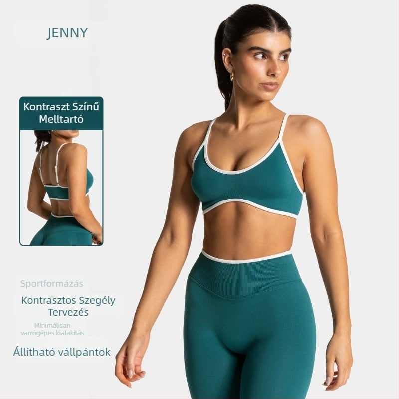 Jenny Női jóga felső nylon-spandex anyagból (92% nylon, 8% spandex), párnázott, nedvszívó, ultra-elasztikus, mellkas hossz