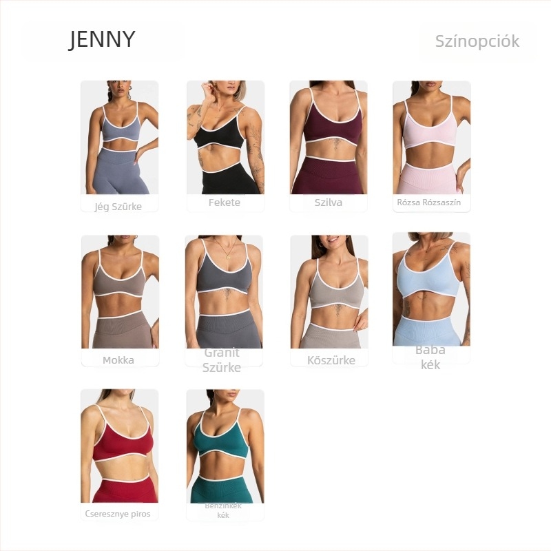 Jenny Női jóga felső nylon-spandex anyagból (92% nylon, 8% spandex), párnázott, nedvszívó, ultra-elasztikus, mellkas hossz