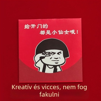 Esküvői mini piros boríték ajtódugóval, kreatív dizájn, könnyed luxus-stílus