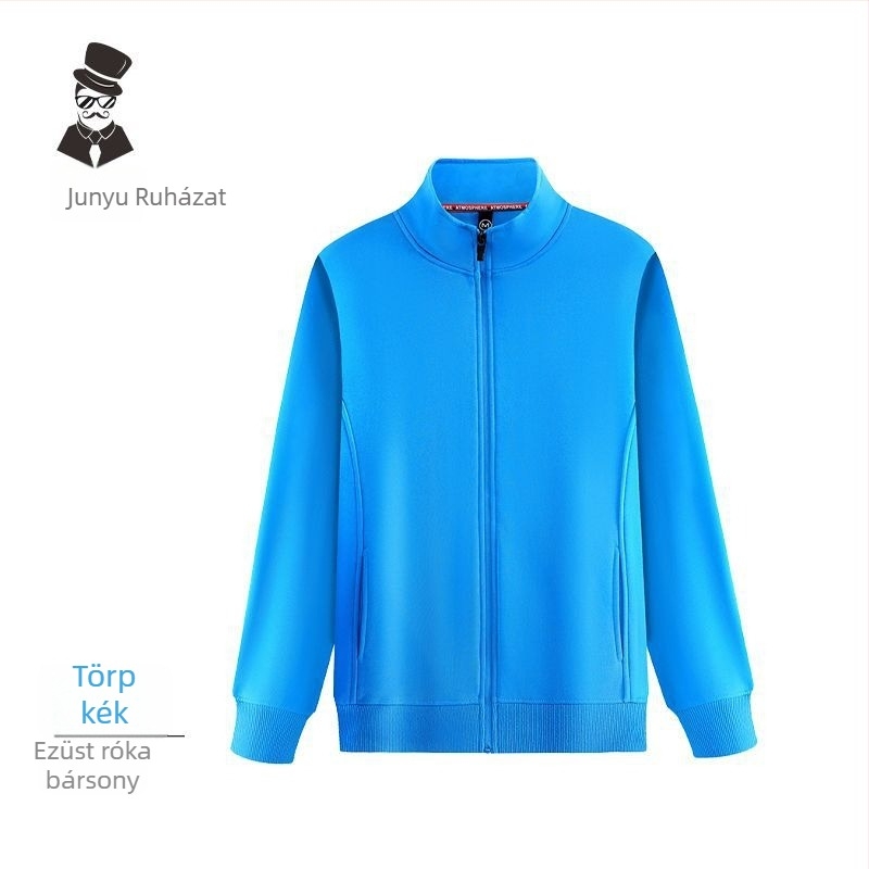 Férfi kapucnis kardigán-jacke Silver Fox Velvet anyagból, 98% pamut, Plus Velvet vastagság, zipzár, hosszú ujjú