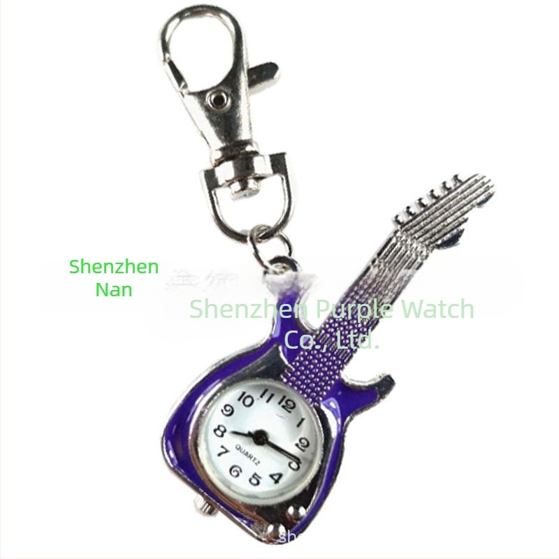 Gitár motívumú zsebóra, uniszex, kvarc mozgatású Z618, ötvözet tokozású tok, hagyományos üveg