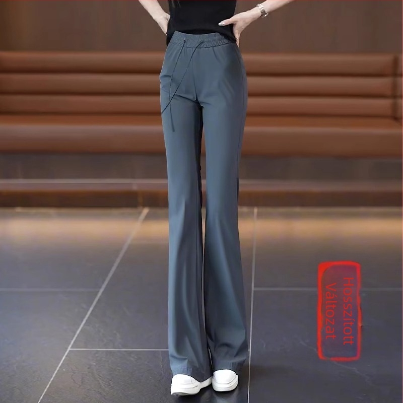 Női Ice Silk boot-cut nadrág, nyári könnyű, magas elasztikusság, gyorsan száradó, sportos-casual jóga nadrág