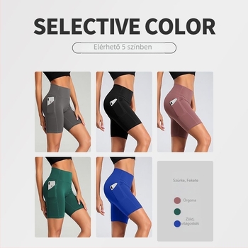 Női jóga capri nadrág — magas derekú, szoros szabás, gyorsan száradó, nedvességelvezető, nylon anyag