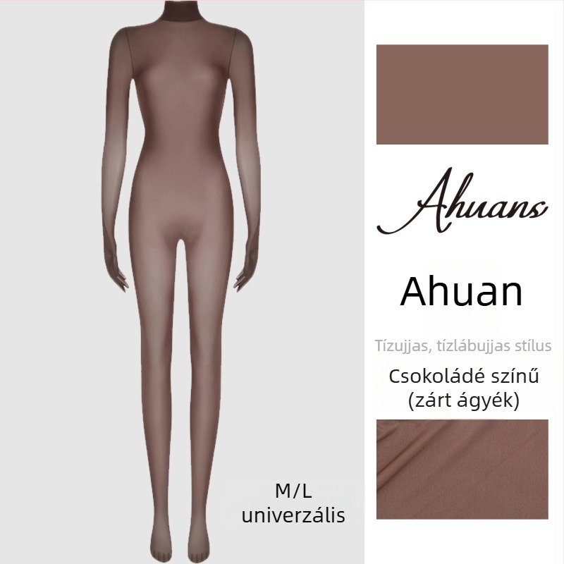 Ahuans Silk Ji 5D Twenty-Finger Silky Gloss Bodystocking — Szexi, teljes körű fedés
