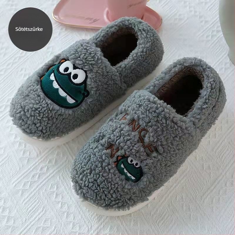 Női pamut papucs otthonra, fleece bélés, csúszásmentes PVC talp, 3-5 cm talpvastagság, injekciós öntésű talp