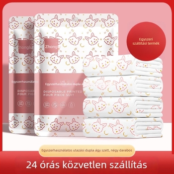 Utazási egyszer használatos ágyneműkészlet – négy darabos szett, SMS anyagú, paplanhuzat és párnahuzat