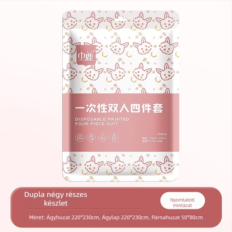 Utazási egyszer használatos ágyneműkészlet – négy darabos szett, SMS anyagú, paplanhuzat és párnahuzat