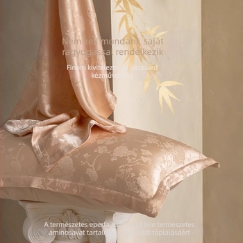 Jacquard selyem párnahuzat, 40 Momme, 100% Mulberry-selyem, 6A, bőrtápláló, pár