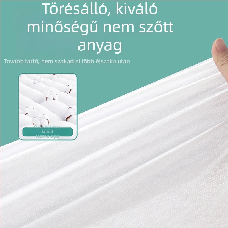 Egyszer használatos négy részes ágyneműkészlet utazáshoz és vonatszobákhoz: lepedő, paplanhuzat, párnahuzat, hálózsák