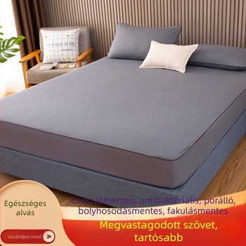 Csúszásmentes illeszkedő matracvédő huzat porvédővel | Poliészter/pamut, egyszerű dizájn, fonalfestés, nyomtatás és festés, minden évszakban