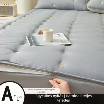 Matracvédő cipzárral - 100% pamut, egyszerű szövés, egyszínű minta, modern minimalist stílus, ágytakaró
