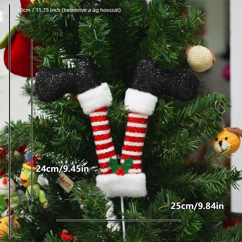 Karácsonyfadíszek — Modern művészeti stílus, kompatibilis váza-összeállításokkal, Anyagok: műanyag, vas, szövet