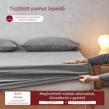 Nyári 100% pamut ágyneműkészlet, A osztályú mosott pamut, 1,8 m-es ágyhoz, három rész: gumis lepedő, paplanhuzat és párnahuzatok