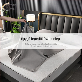 Vízálló hatoldalú matracvédő egyágyas ágyhoz, cipzárral, barna