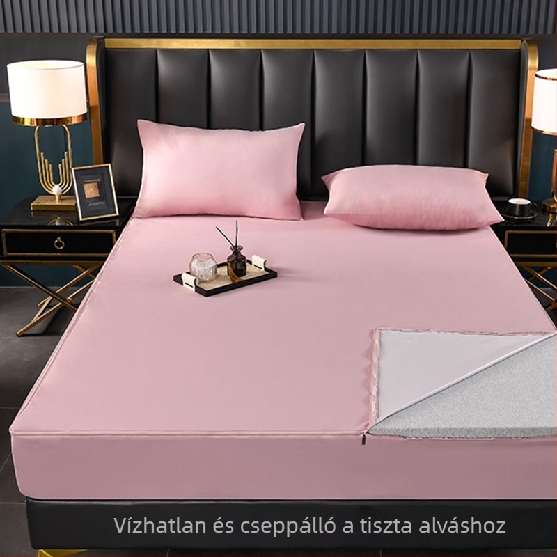 Vízálló hatoldalú matracvédő egyágyas ágyhoz, cipzárral, barna