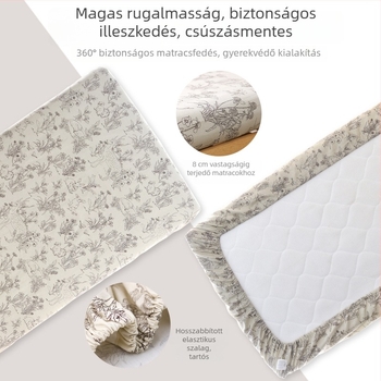 Gumis lepedő 100% pamutból, Twill szövés, reaktív nyomtatás, minták: rajzfilmfigurák és virágok, babáknak és kisgyerekeknek