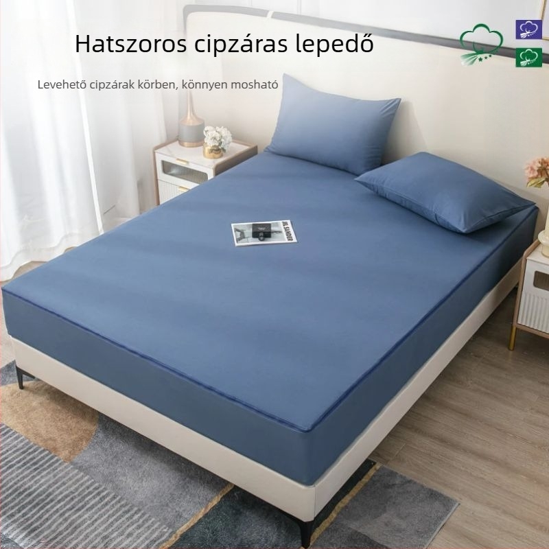 Új egyszínű hatszögletű, teljesen körülölelő lepedő, puha tapintású, csúszásmentes, Simmons matracvédő