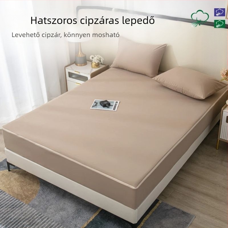Új egyszínű hatszögletű, teljesen körülölelő lepedő, puha tapintású, csúszásmentes, Simmons matracvédő