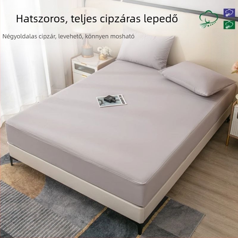 Új egyszínű hatszögletű, teljesen körülölelő lepedő, puha tapintású, csúszásmentes, Simmons matracvédő