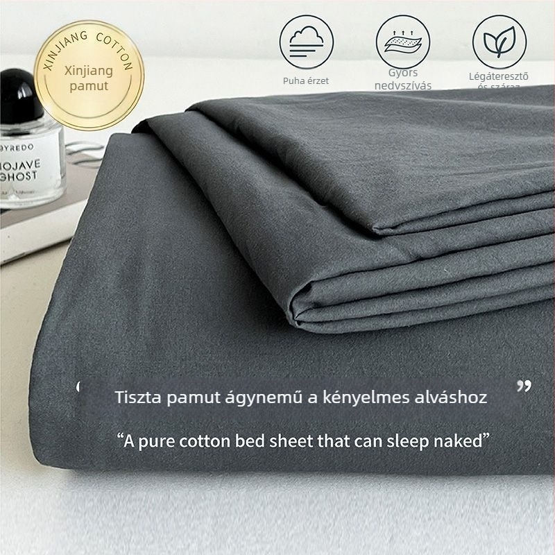 Ins-stílusú minimalist pamut ágyneműkészlet, 3 részes, Twill, bolyhosított felület, reaktív nyomtatás és festés