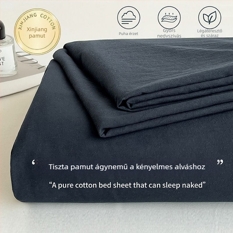 Ins-stílusú minimalist pamut ágyneműkészlet, 3 részes, Twill, bolyhosított felület, reaktív nyomtatás és festés