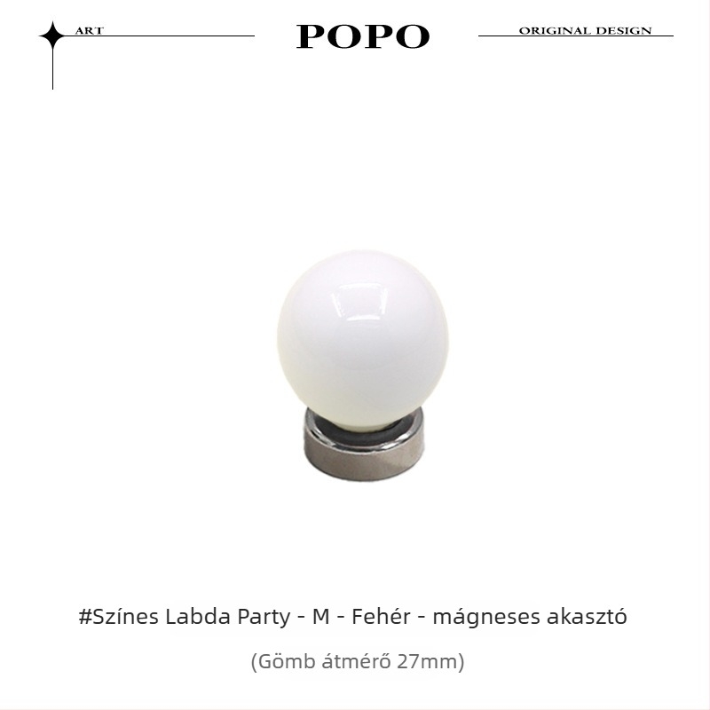 Kerámiagömbös mágneses akasztó – egyetlen kampó, modern minimalista stílus, teherbírás 3–5 kg, modell JY318