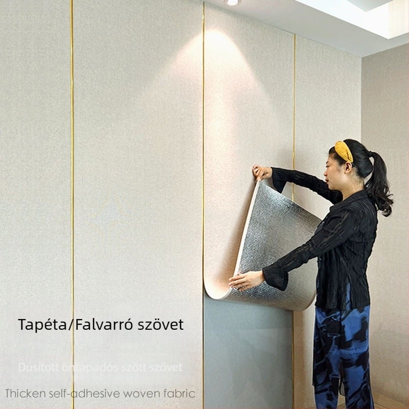 Öntapadós nem szövött faliszövet, nedvességálló dekoratív falpanel a nappaliba és a hálószobába, egyszínű, 1 darab.