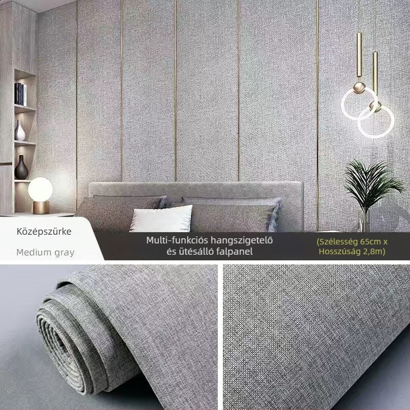 Öntapadós nem szövött faliszövet, nedvességálló dekoratív falpanel a nappaliba és a hálószobába, egyszínű, 1 darab.