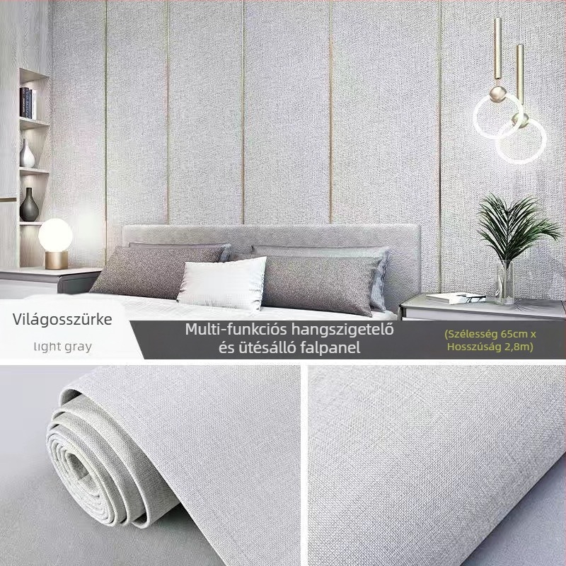 Öntapadós nem szövött faliszövet, nedvességálló dekoratív falpanel a nappaliba és a hálószobába, egyszínű, 1 darab.