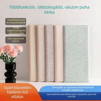 Öntapadó lenvászon fejtámla falikép, tatami körüli falvédő rész, ágy melletti védőelem, dekoratív falikép