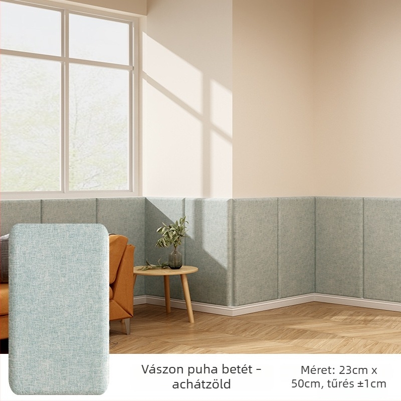 Öntapadó lenvászon fejtámla falikép, tatami körüli falvédő rész, ágy melletti védőelem, dekoratív falikép