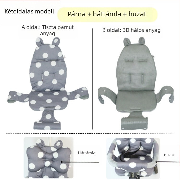X1 babakocsi üléspárna, teljes körű pamut párnával, minden évszakra