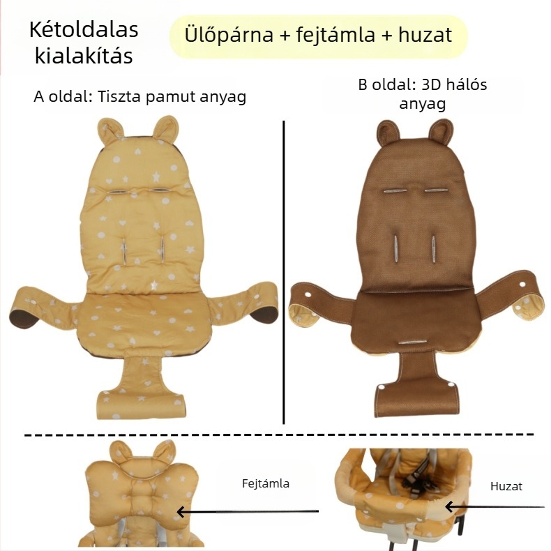 X1 babakocsi üléspárna, teljes körű pamut párnával, minden évszakra