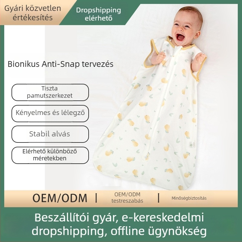 Csecsemő alvózsák, ujjak nélküli, egyrétegű vékony, 95%+ tiszta gyapot, töltet: tiszta gyapot, mosógépben mosható