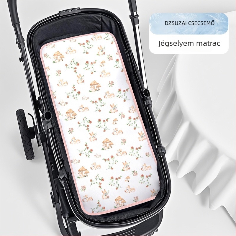 Baba babakocsi matrac, ice silk, lélegző, mosható, 0–2 éves korig