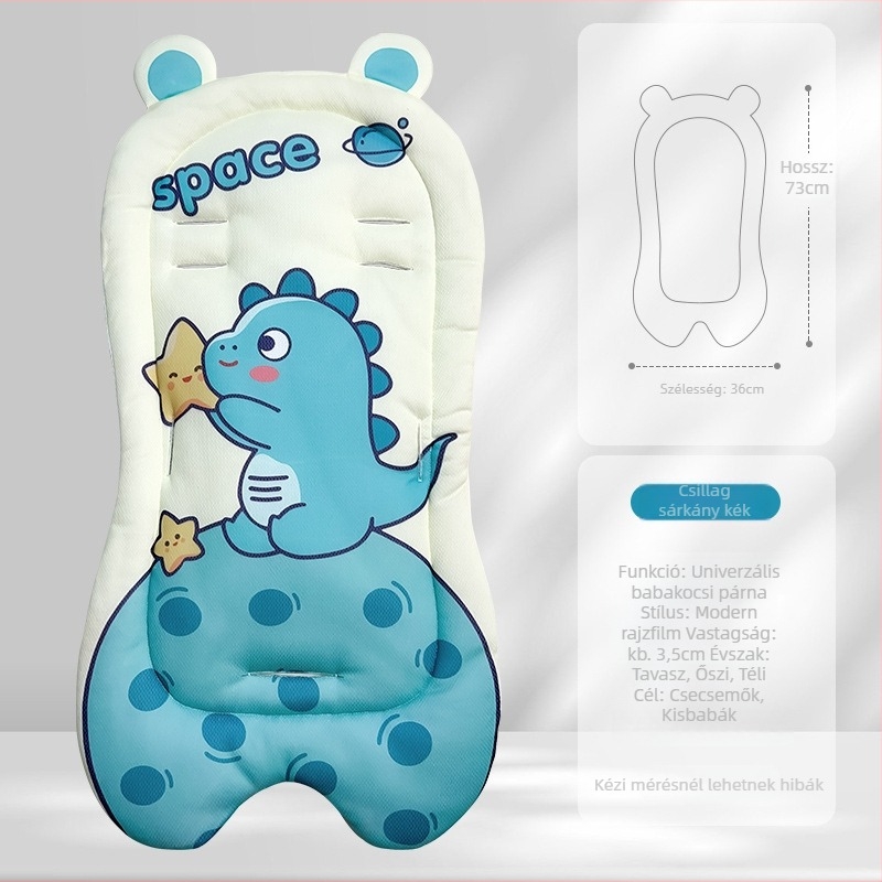Blue Cloud párnázott babapárna babakocsira – párna az etetőszékhez, 0–5 éveseknek