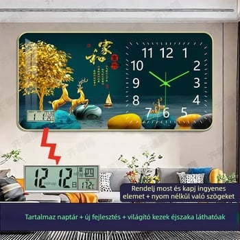 Fali óra mechanikus működéssel, analóg számlap számokkal, világító a sötétben, egyoldalas, akkumulátorral működik