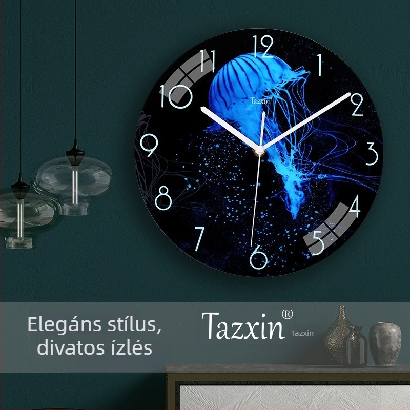 Fali óra, kör alakú, MDF számlap, műanyag ház, kvarc mechanizmus Celestial Pole Star 8858, analóg kijelző számokkal, modern minimalist stílus