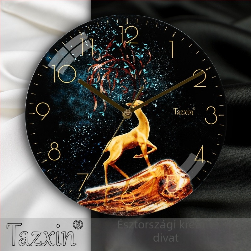 Fali óra, kör alakú, MDF számlap, műanyag ház, kvarc mechanizmus Celestial Pole Star 8858, analóg kijelző számokkal, modern minimalist stílus